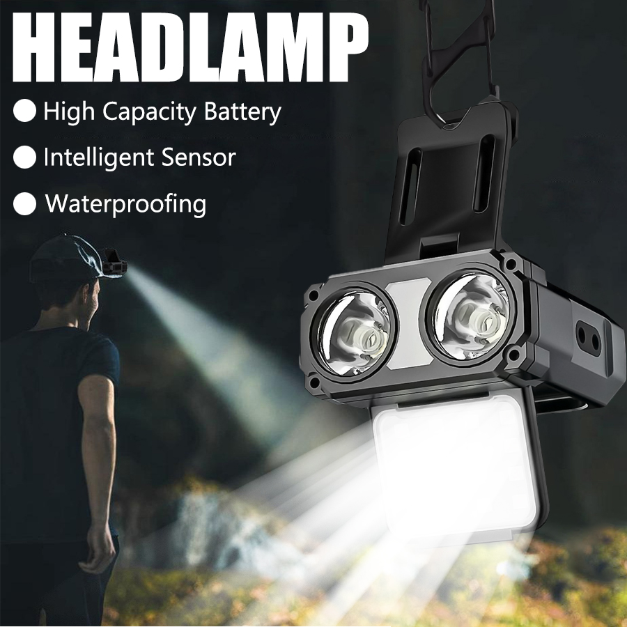 Fishing Hat - Sensor COB LED faro tapa Clip